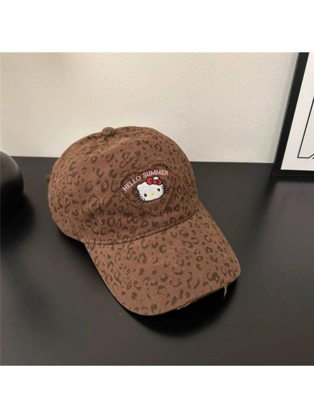 Embroidered Leopard Print Baseball Cap - Picture 2 of 5
